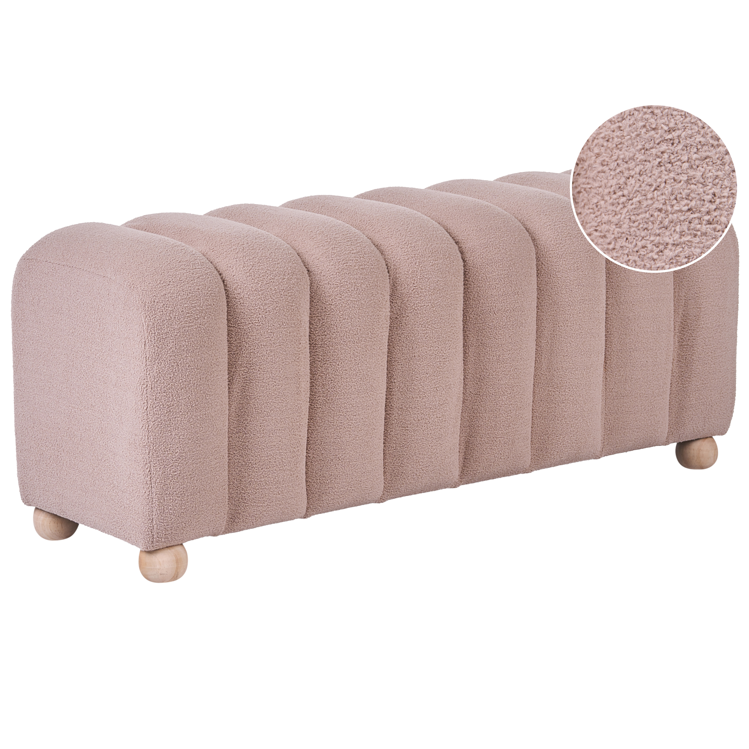 Polstret bænk IDYLLWILD Boucle Beige