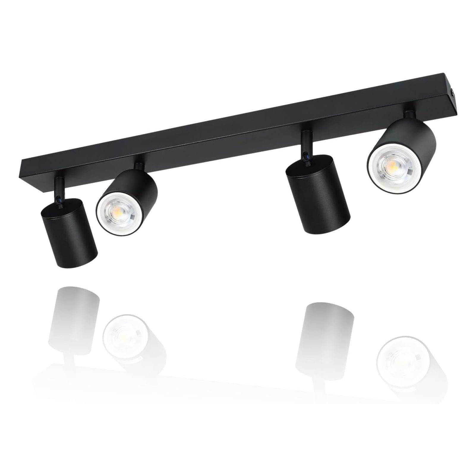 NETTLIFE loftspotlight med 4 lyskilder, sort metal