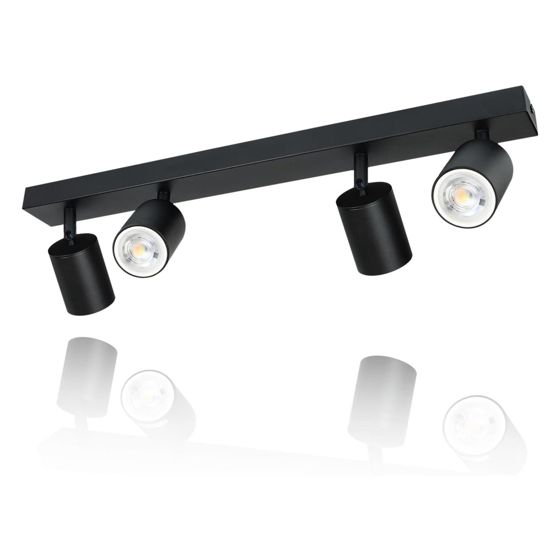 NETTLIFE loftspotlight med 4 lyskilder, sort metal