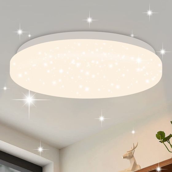 NETTLIFE LED - loftslampe, 21 cm, 15 W, soveværelse, entrelampe, neutral hvid, rundEntre, stjernedekorationTil køkken