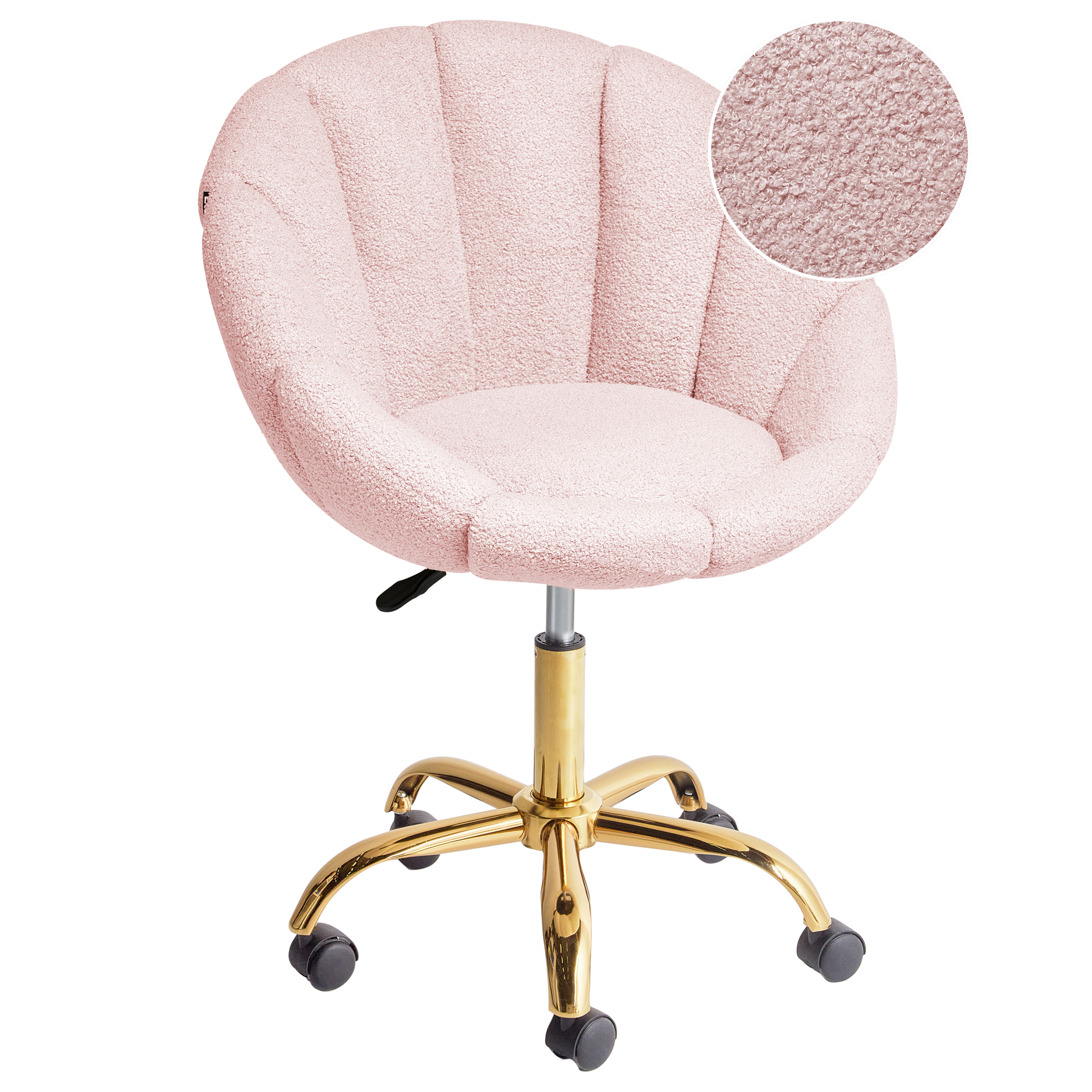 Skrivebordsstol ANNABELLE Boucle Pastellrosa