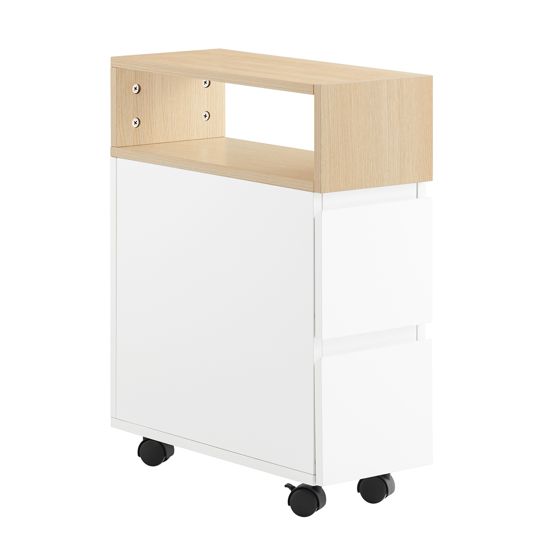 SoBuy bord med hjul, bord på hjul, Lavt kabinet FBT155-WN