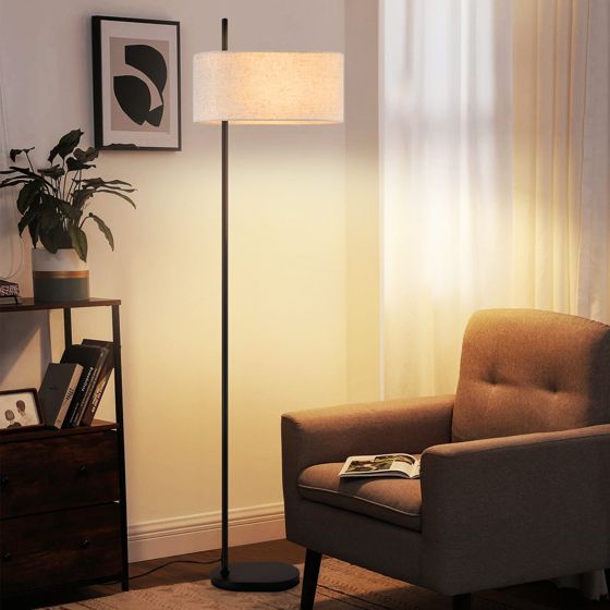 NETTLIFE Gulvlampe til stuen Vintage - gulvlampe 154 cm sort E27 - gulvlampe med fodkontakt
