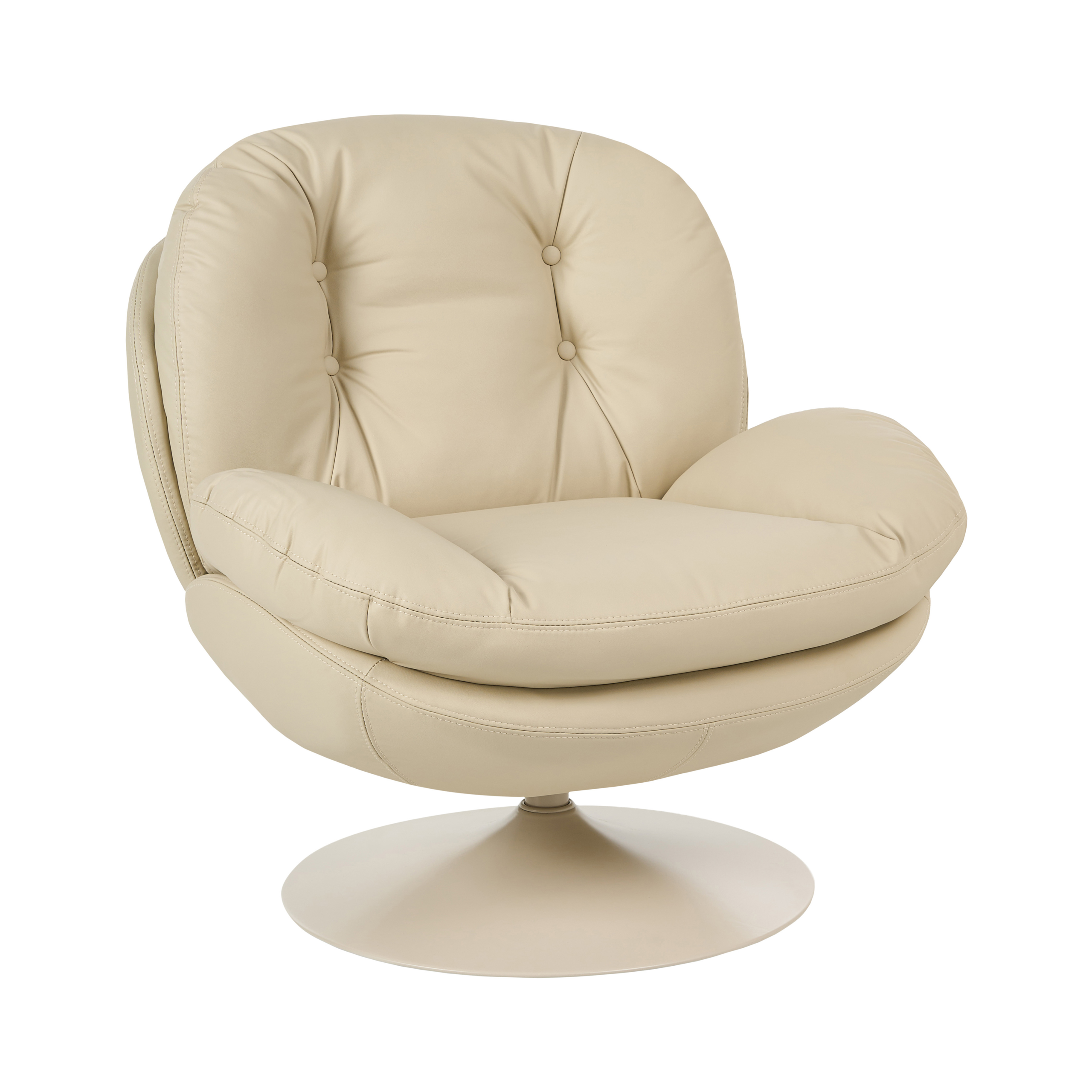 Lænestol med drejefod NOLVIK Kunstlæder Beige