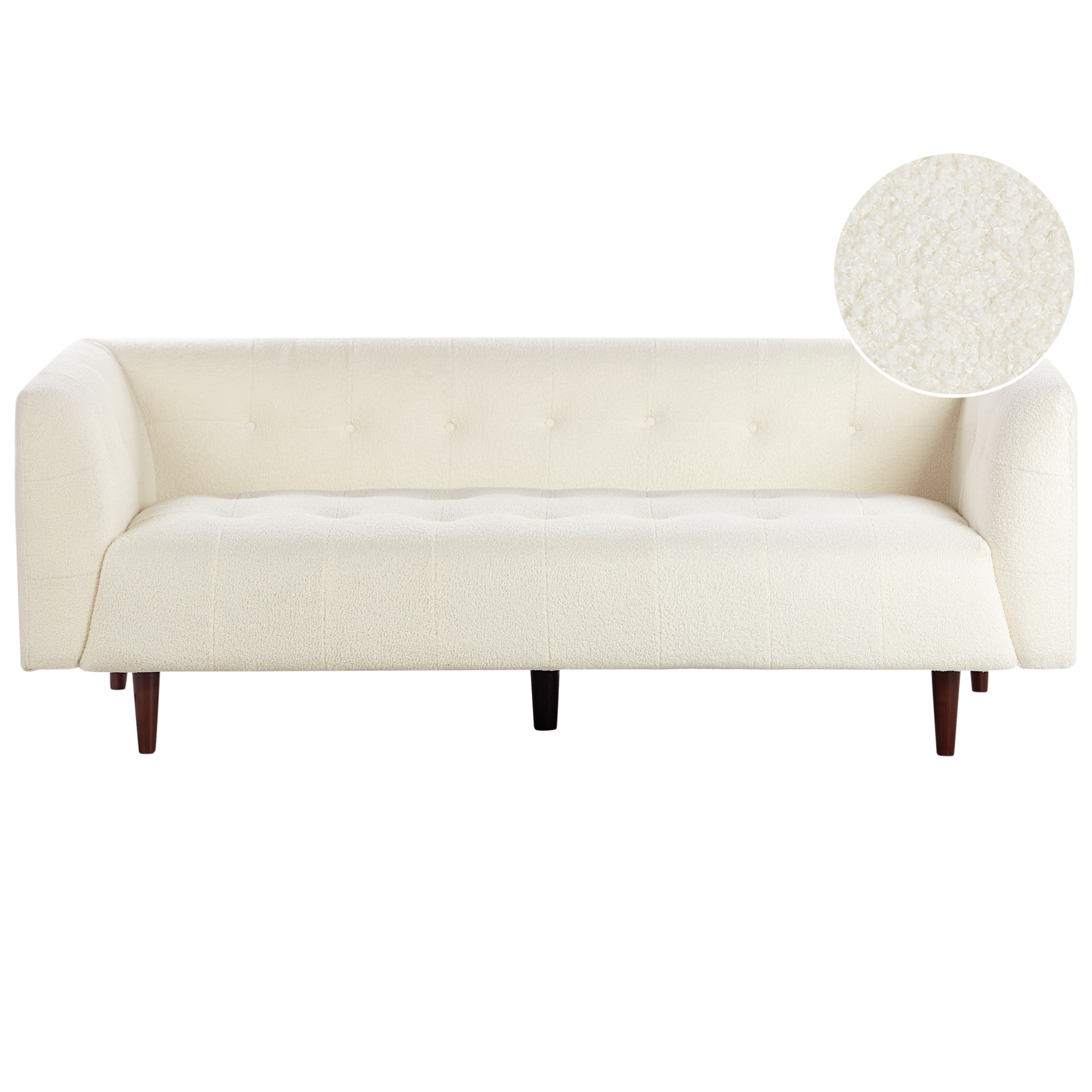 Sofa 3 personers BYSKE Boucle Cremehvid