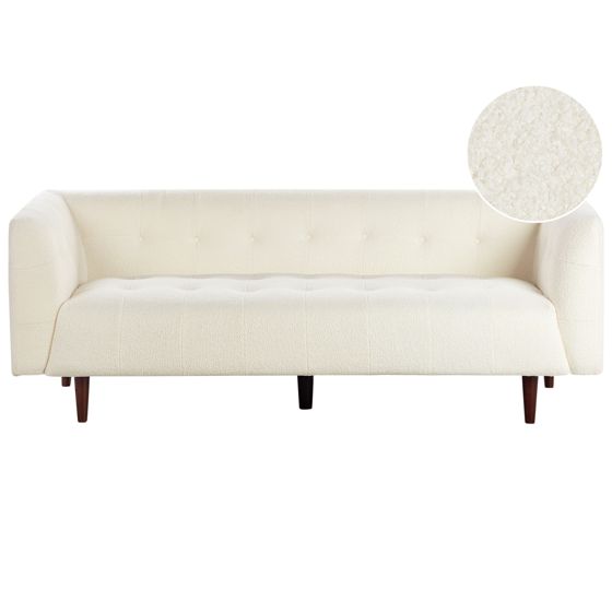 Sofa 3 personers BYSKE Boucle Cremehvid
