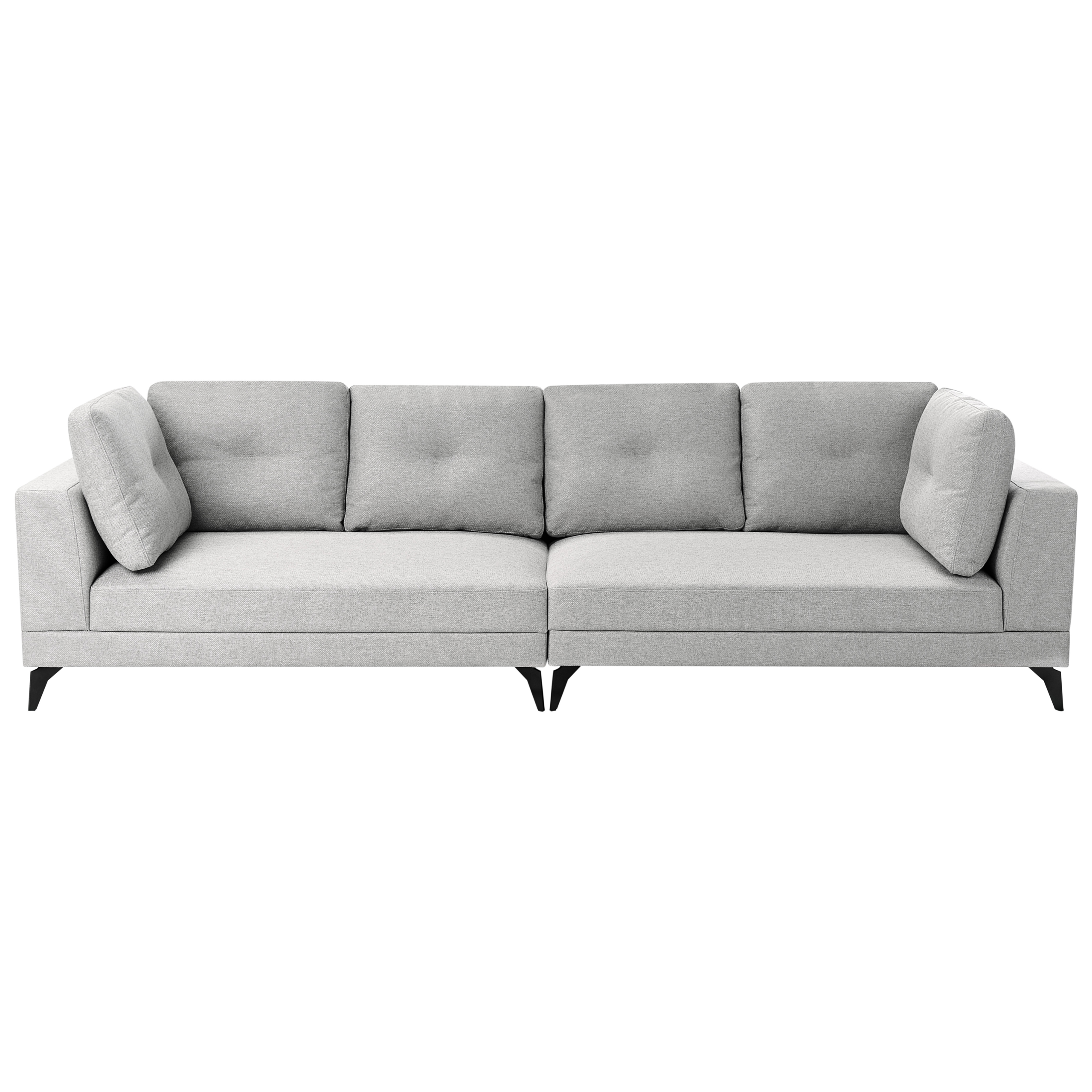 Sofa 4 personers YURI Kunstlinned Grå