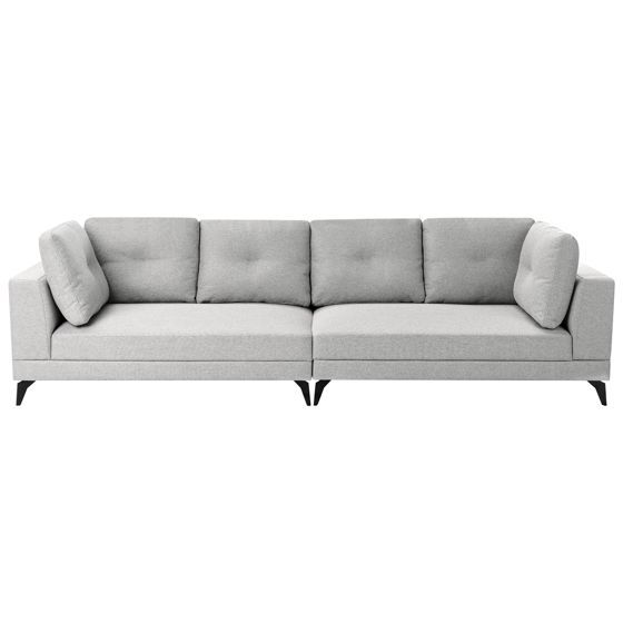 Sofa 4 personers YURI Kunstlinned Grå