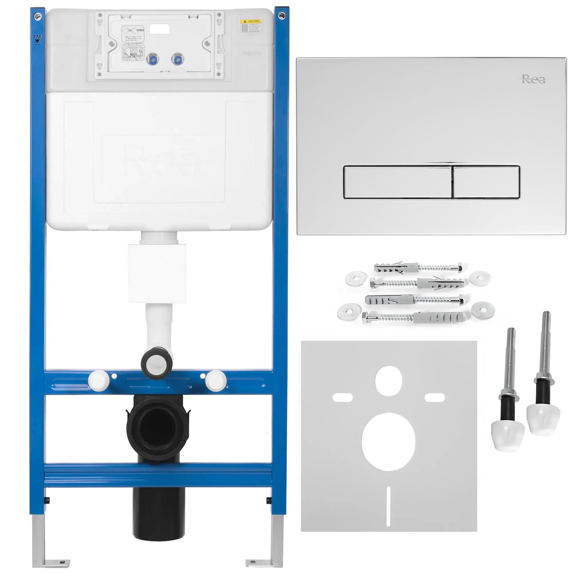 REA indbygningscisterne K011A-Q Krom, 9x52,5x103,5cm