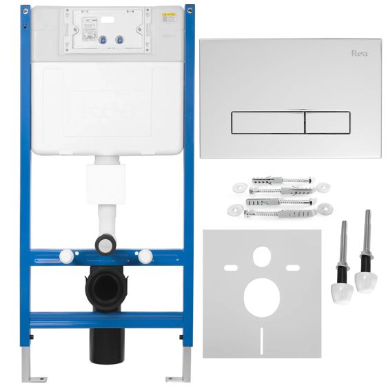 REA indbygningscisterne K011A-Q Krom, 9x52,5x103,5cm