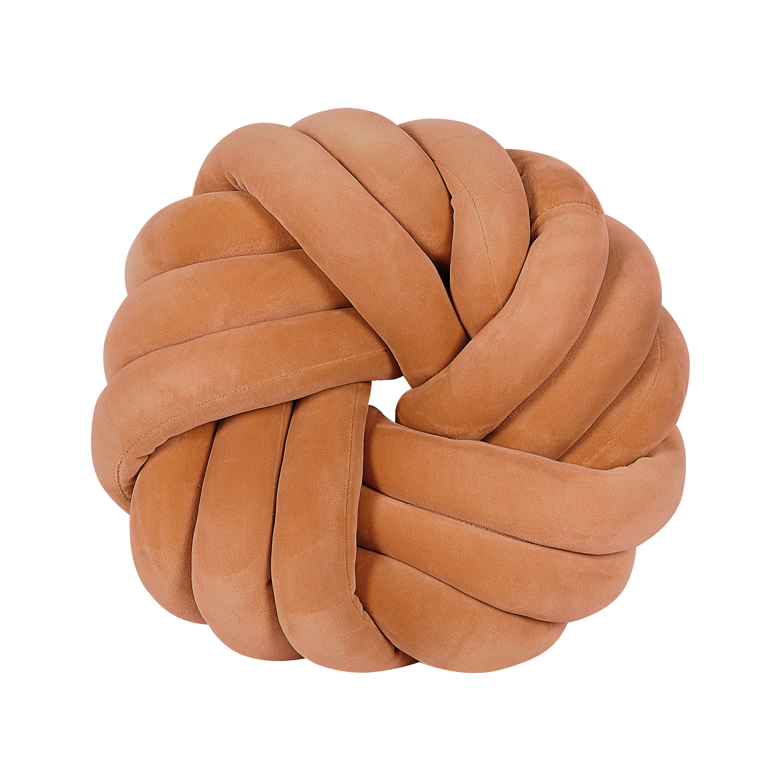 Pyntepude AKOLA 31 x 31 cm Velour Brun Ensfarvet