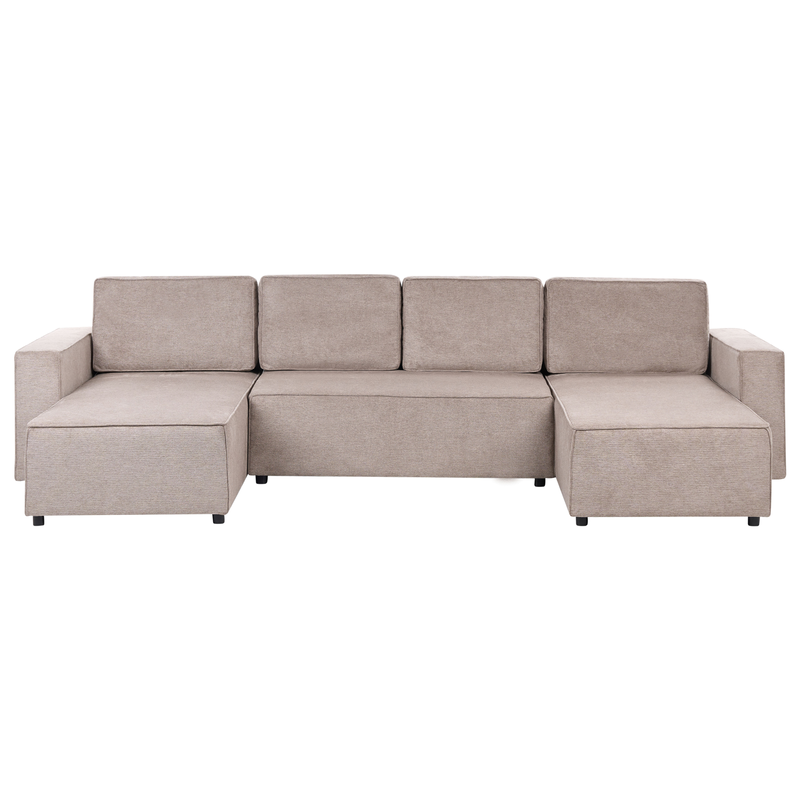 U-formet sovesofa 4 personers VATNE med opbevaring Brungrå