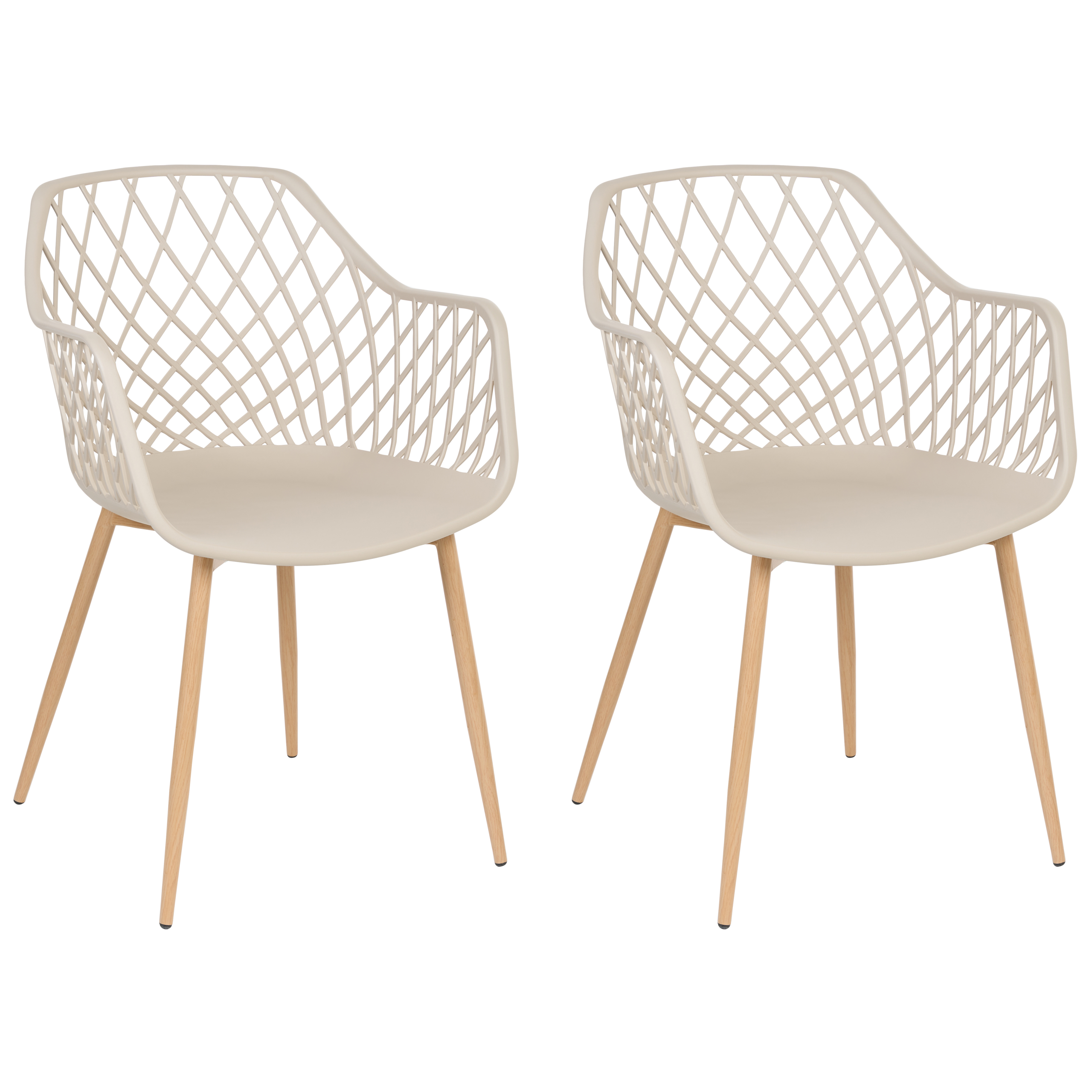 Sæt med 2 spisebordsstole NASHUA Beige