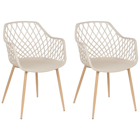 Sæt med 2 spisebordsstole NASHUA Beige