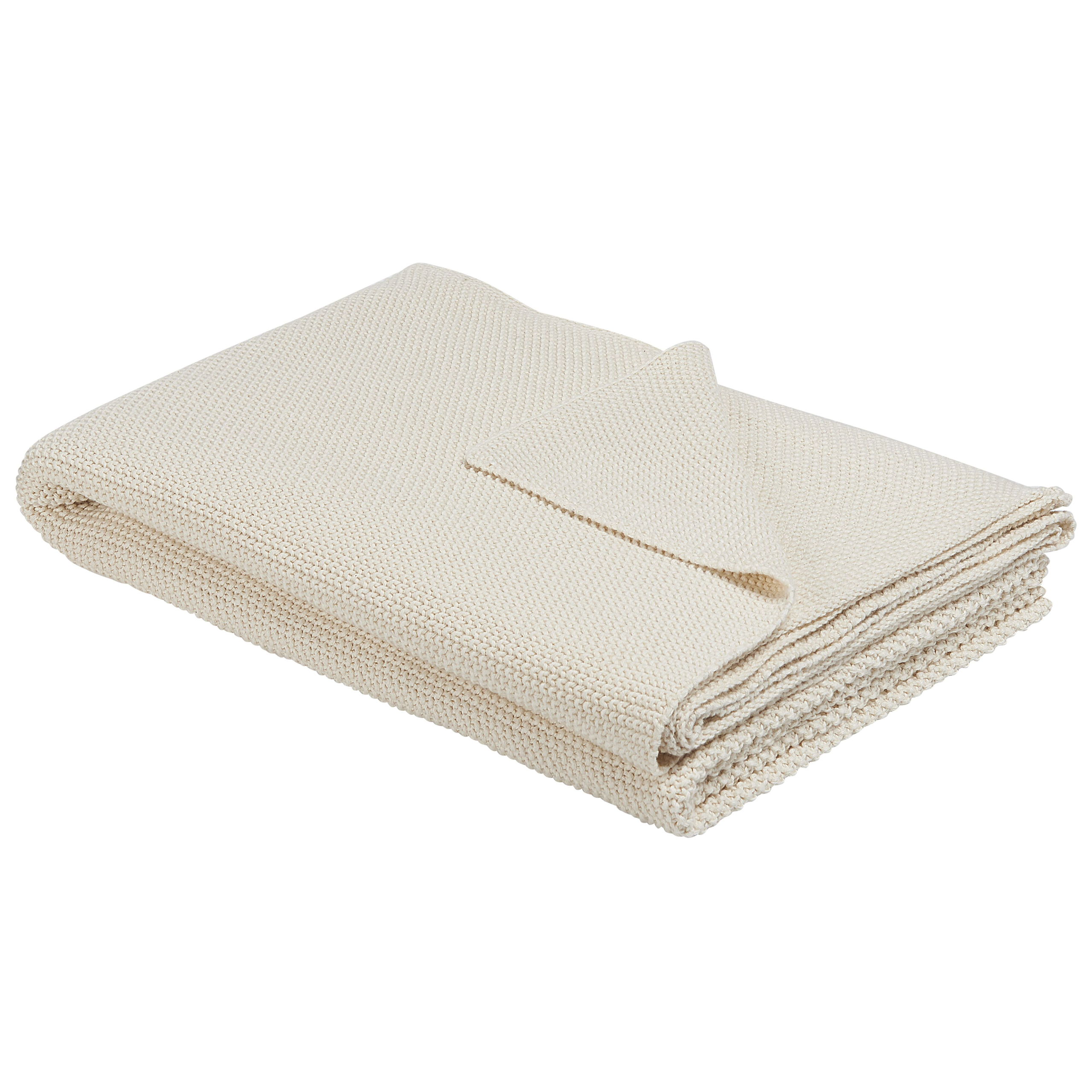 Plaid ASAKA Bomuld 130 x 180 cm Beige