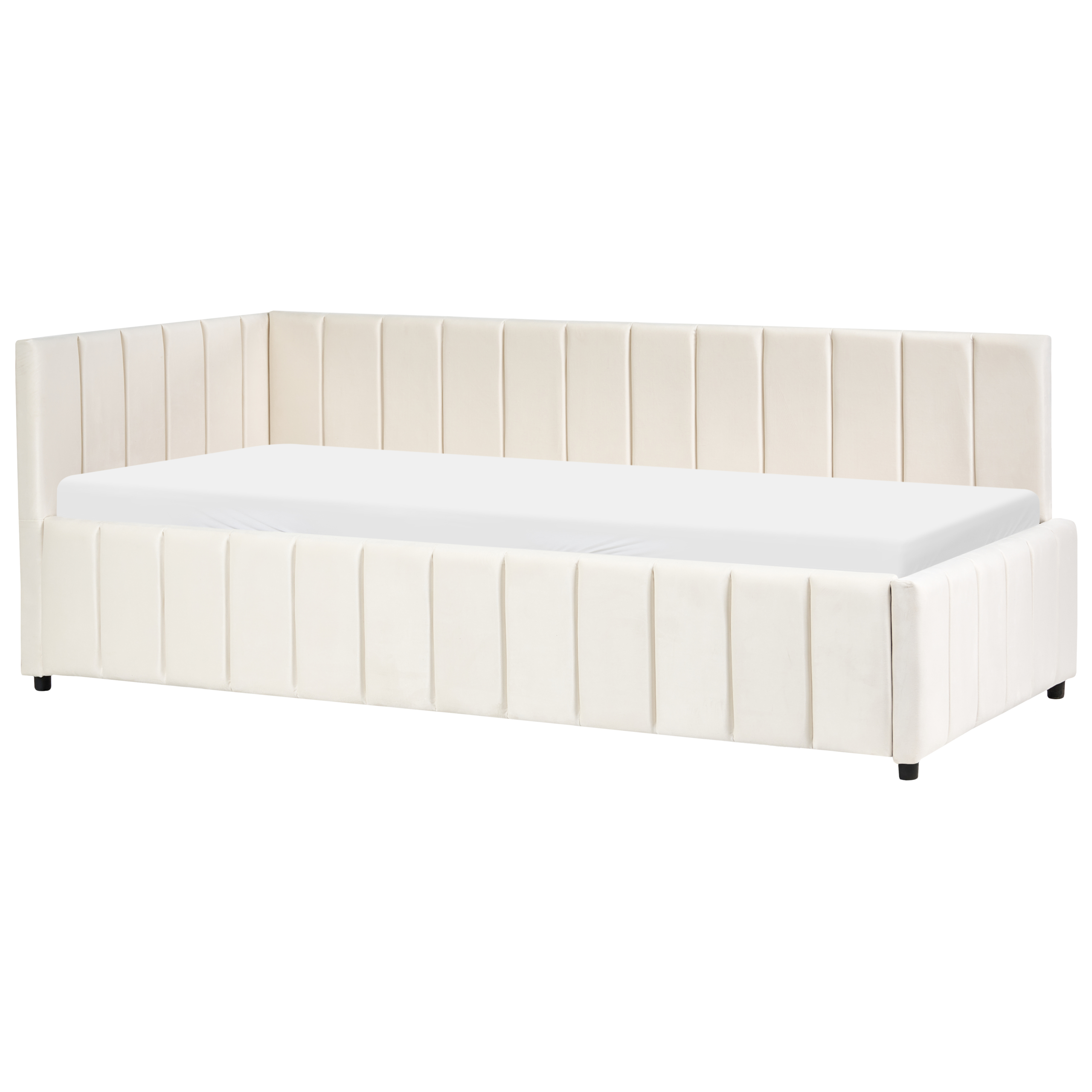 Daybed Velour LISIEUX 90 x 200 cm Cremehvid