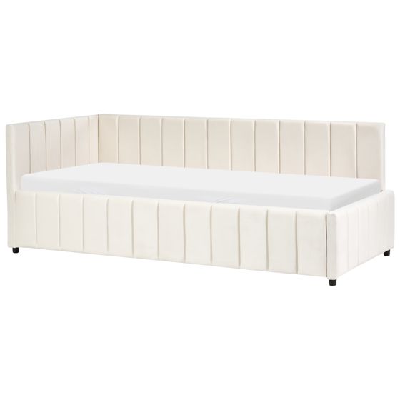 Daybed Velour LISIEUX 90 x 200 cm Cremehvid