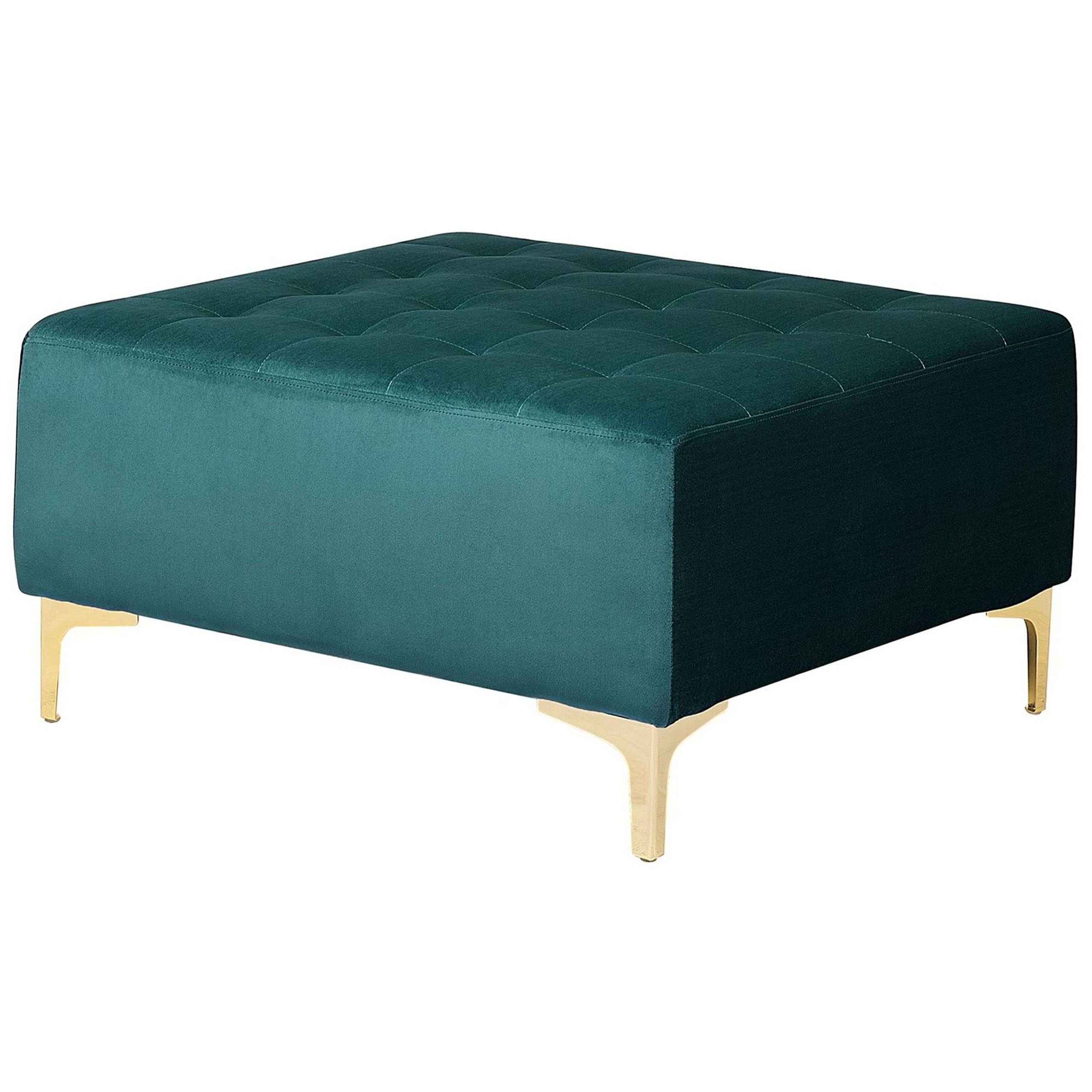 Fodskammel ABERDEEN Velour Blågrøn
