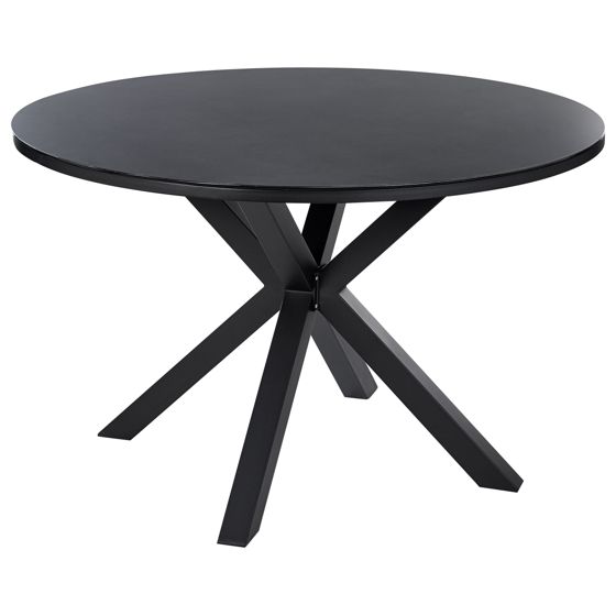 Havebord MALETTO 120 cm 120 cm Glas Sort