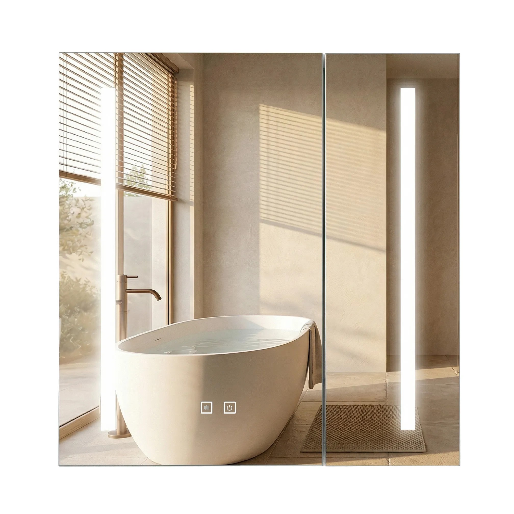 REA spejlskab M1015-60 60X65 LED Hvid 13x60x65cm