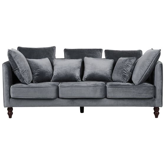 Sofa 3 personers FENSTAD Velour Grå
