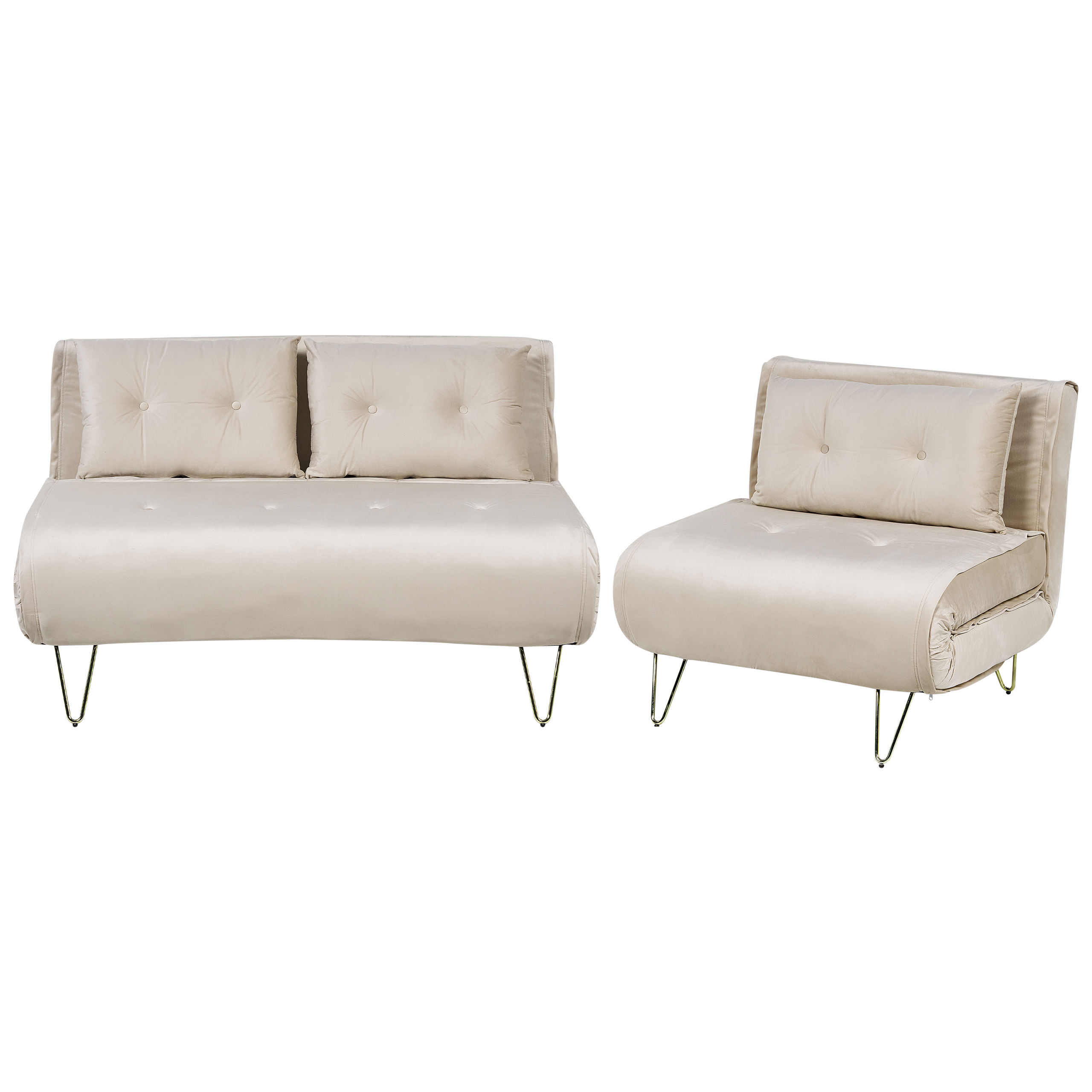 Sofasæt 3 personers VESTFOLD Velour Beige