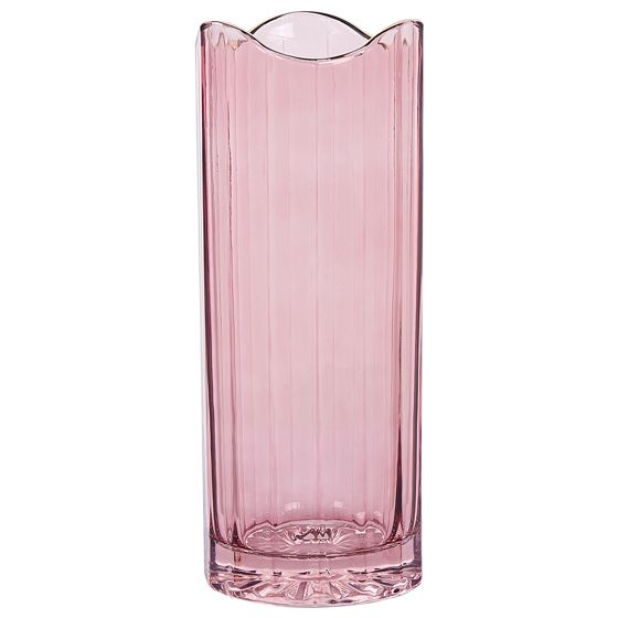 Blomstervase PERDIKI 30 cm Glas Lyserød