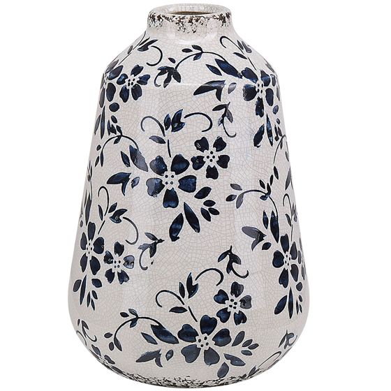 Blomstervase MARONEIA 20 cm Stentøj Hvid