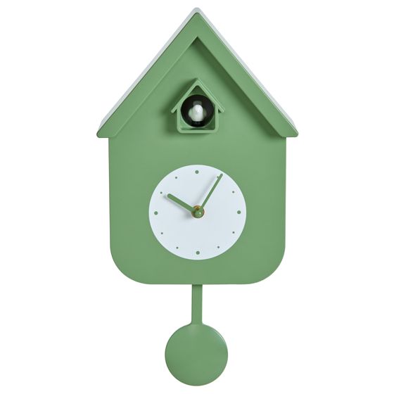 Pendul ur BONNEVAL 24 cm med Cuckoo Grøn