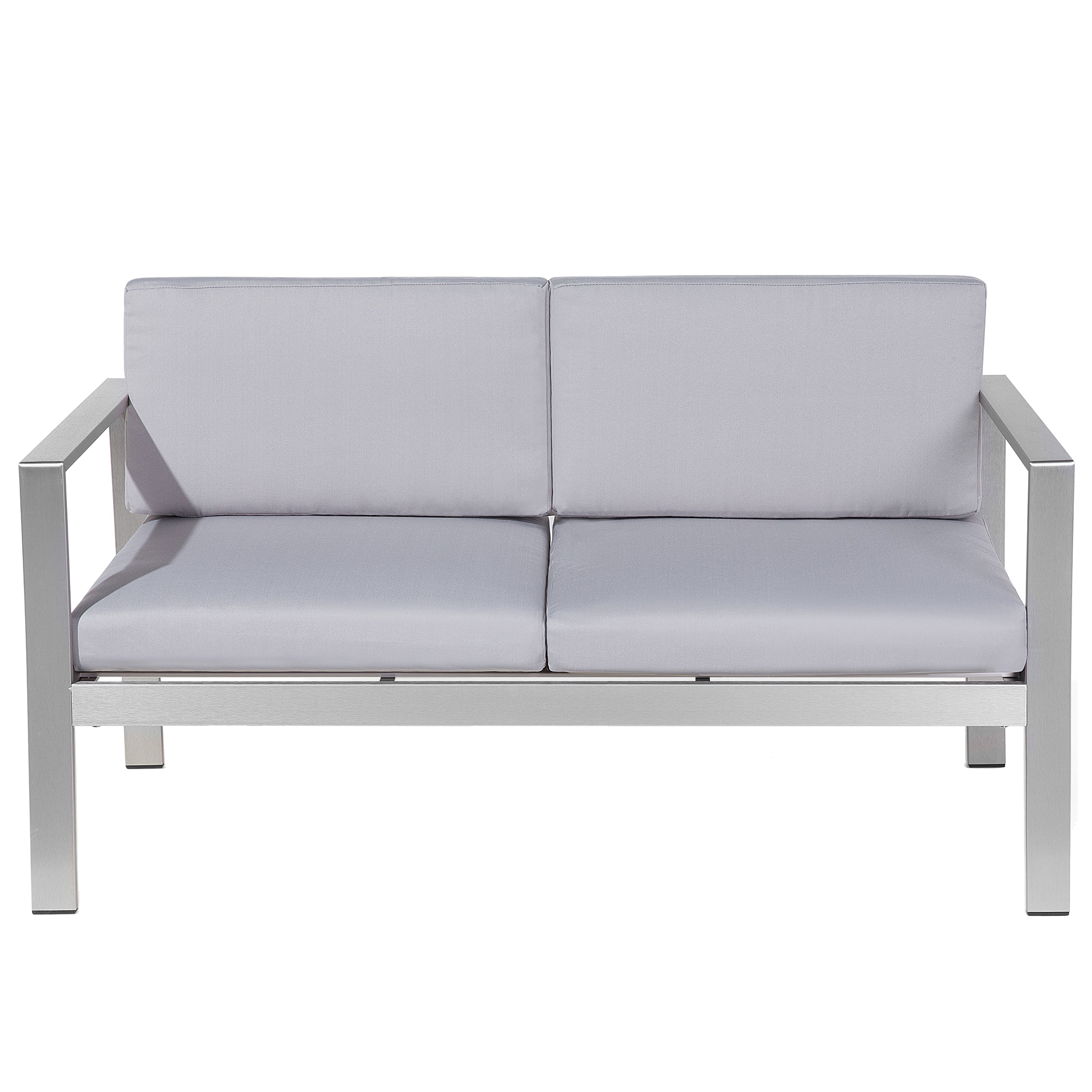 Havebænk med hynde SALERNO 142 cm Metal Lysegrå