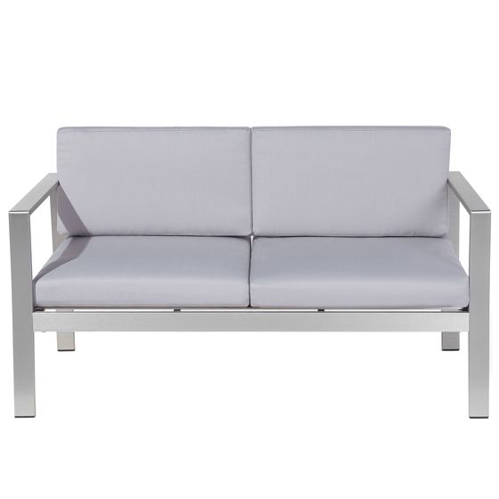 Havebænk med hynde SALERNO 142 cm Metal Lysegrå