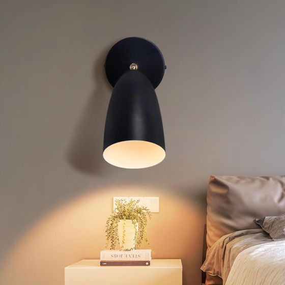 NETTLIFE sort, indendørs væglampe - vintage, retro, soveværelse, vægspotlight, GU10, uden pære