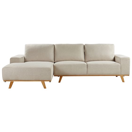 Hjørnesofa 3 personers NORA Lys Beige Højrevendt