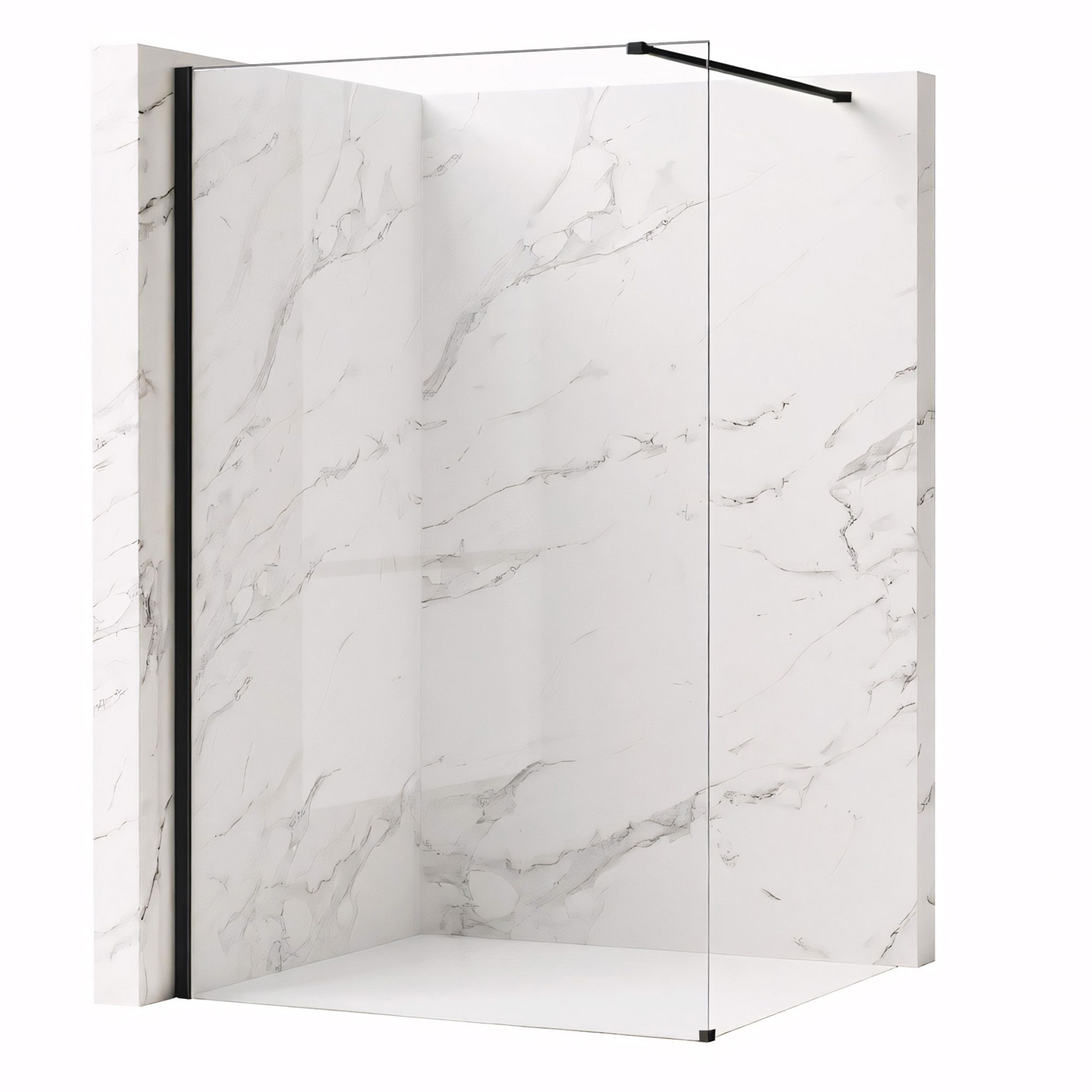 REA brusevæg Flexi Transparent 90 Sort, 120x90x195cm