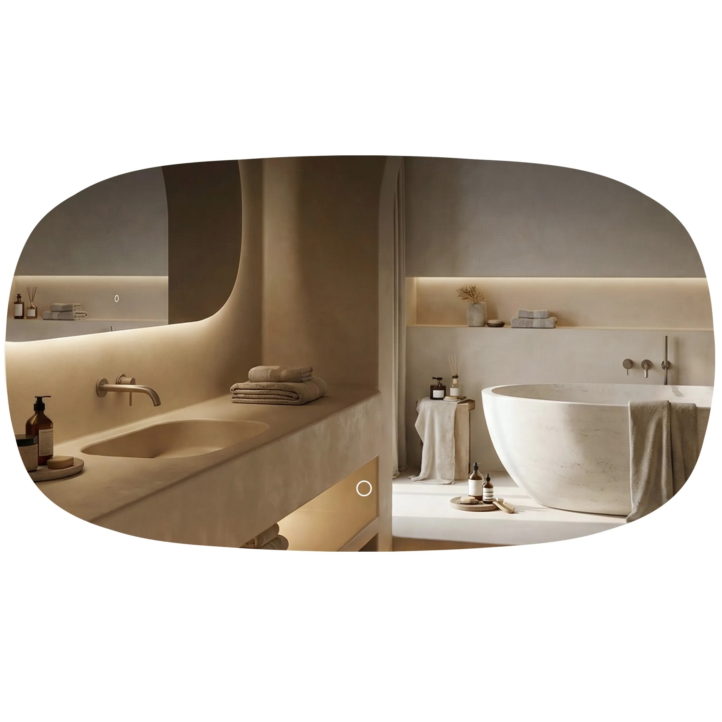 REA spejl TOP-4 100X60 LED Gennemsigtig 2x100x60cm