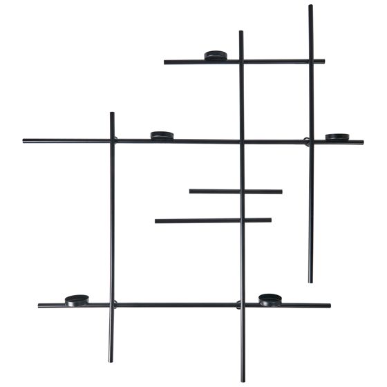 Væglysestage PORTO 74 cm Sort