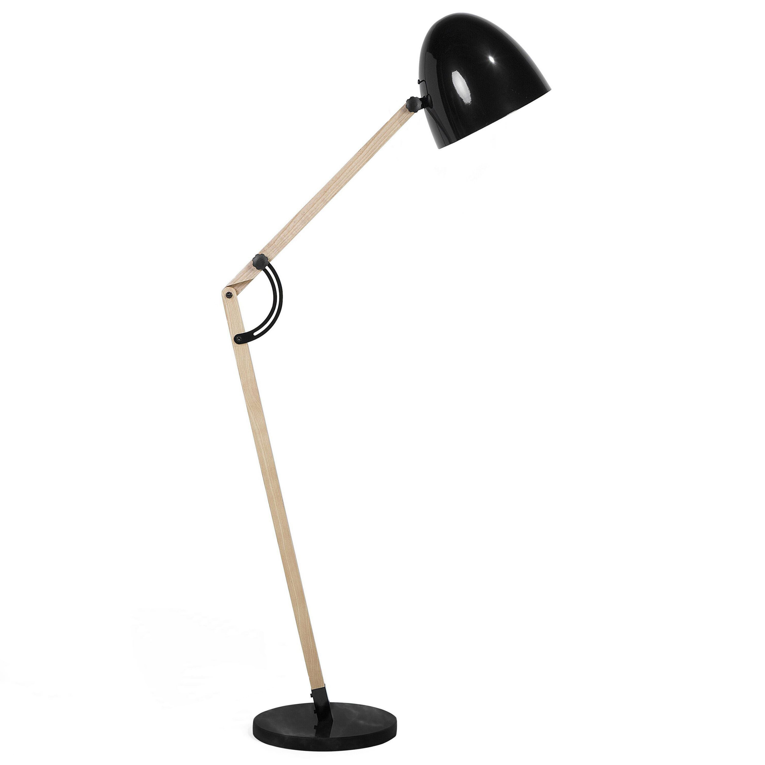 Gulvlampe HETTON Justerbar Egetræ Sort