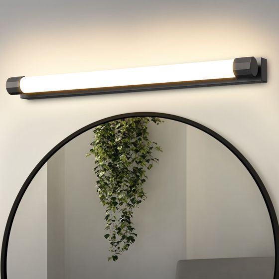NETTLIFE LED 50 cm spejllampe: 10 W, sort, IP44, 3000K varm hvid, til entre eller stue