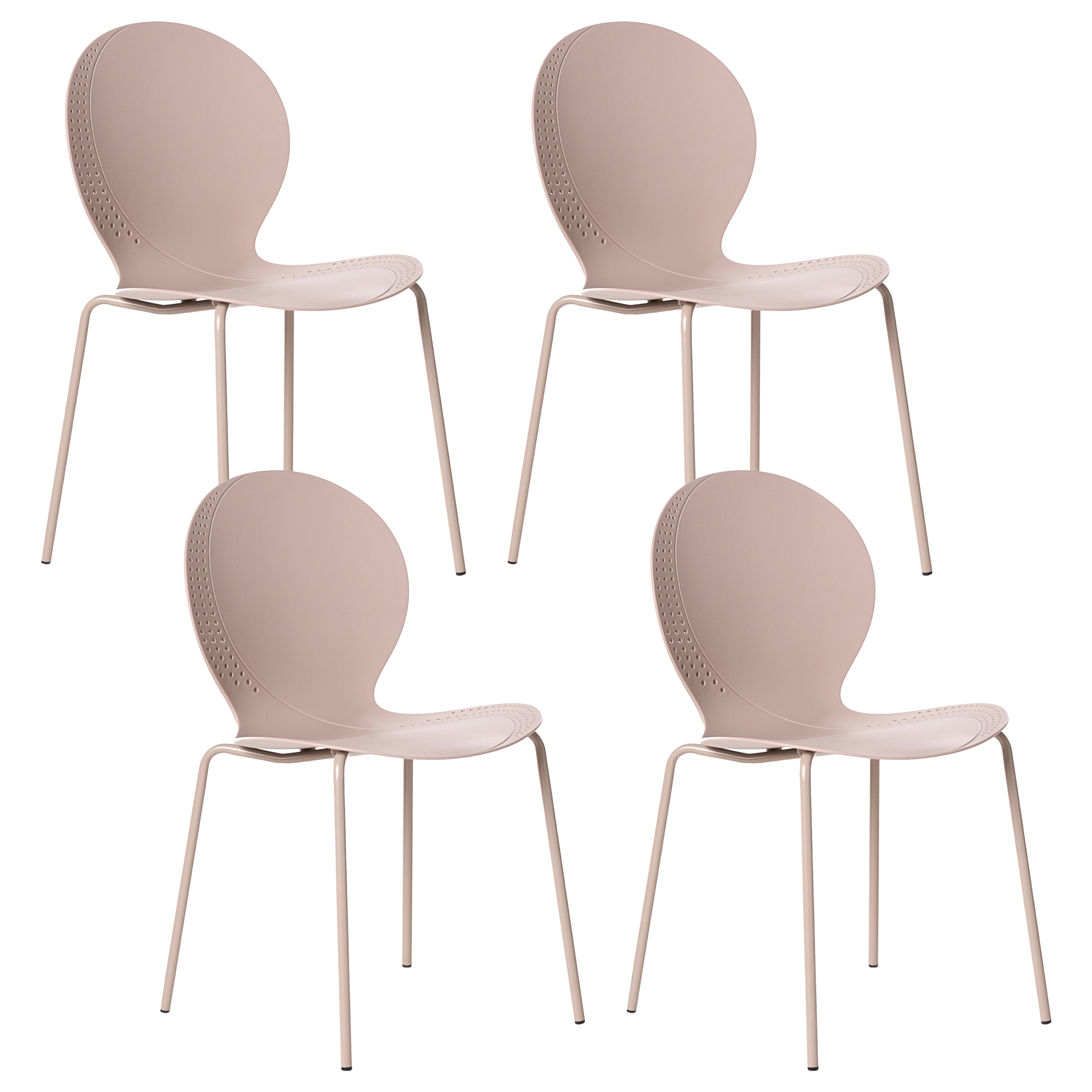 Sæt af 4 havestole MILOS Stabelbar Beige