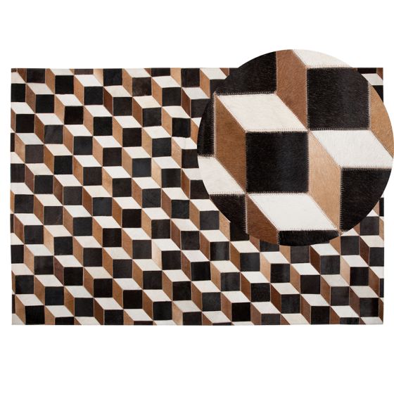Gulvtæppe ALPKOY Brun 140 x 200 cm Ægte læder