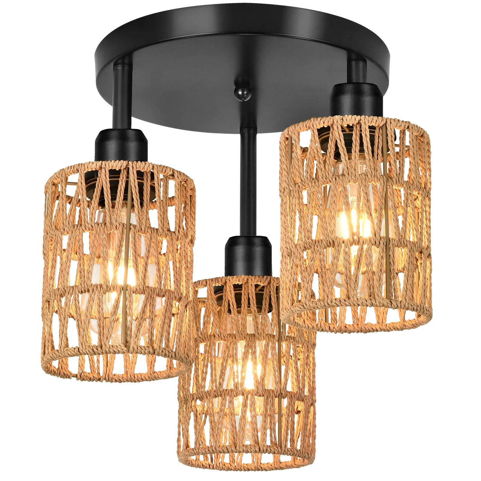 TOOLIGHT loftlampe APP1624-3C BOHO Beige/Sort 30x30x32cm