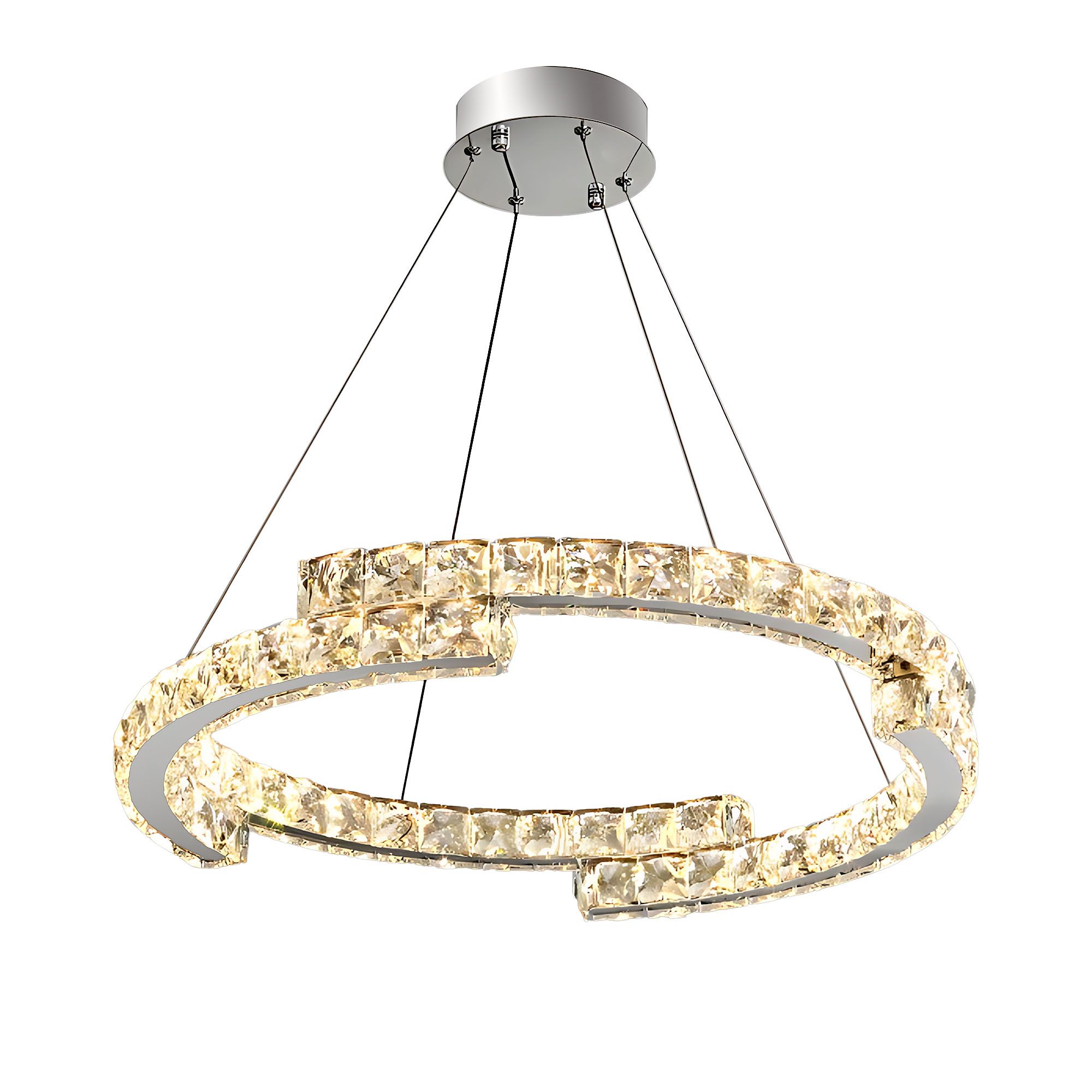 TOOLIGHT hængende loftlampe APP1770-CP 60cm LED Krom 60x60x95cm