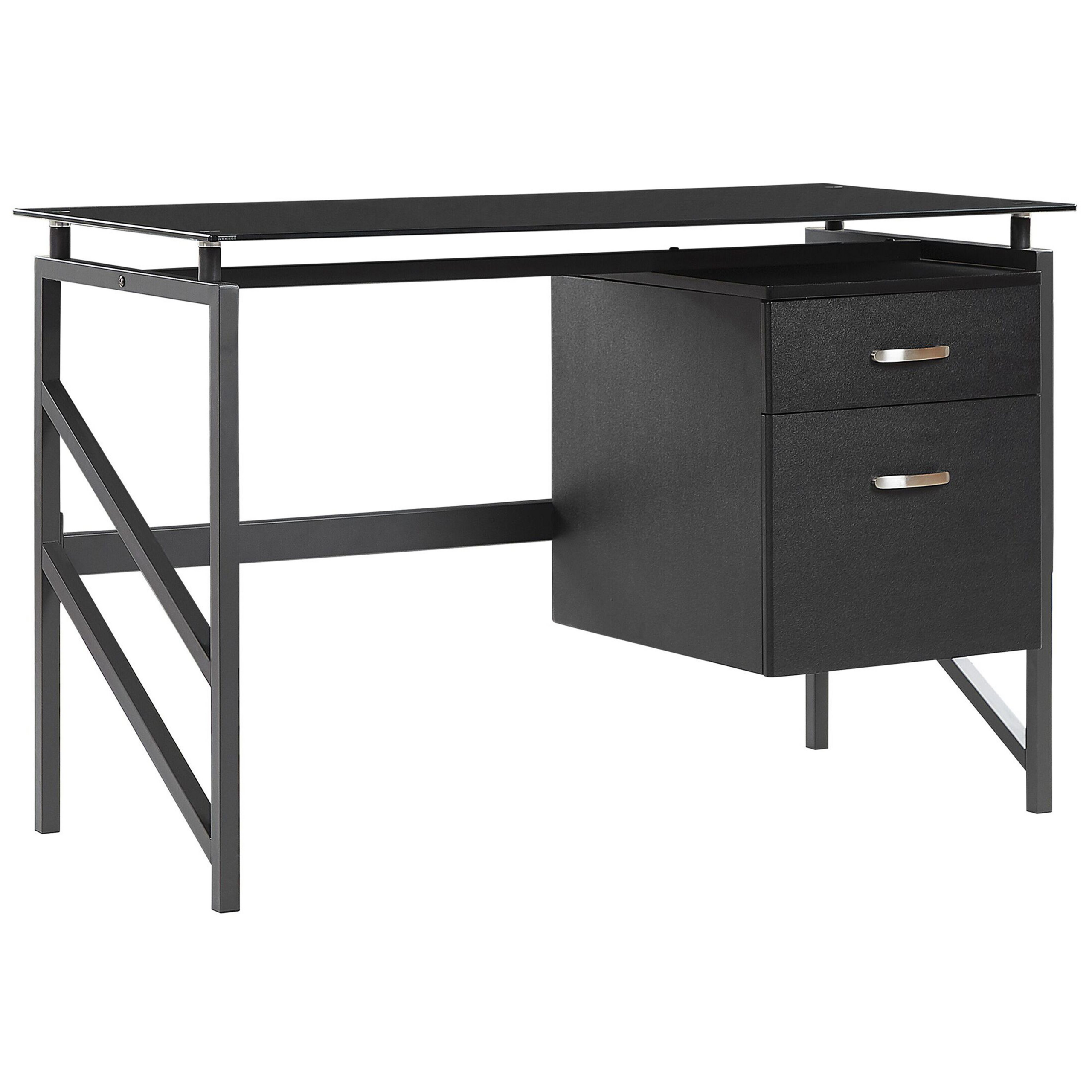 Skrivebord MORITON 117 cm 57 cm med opbevaring Sort