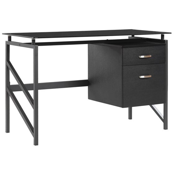 Skrivebord MORITON 117 cm 57 cm med opbevaring Sort