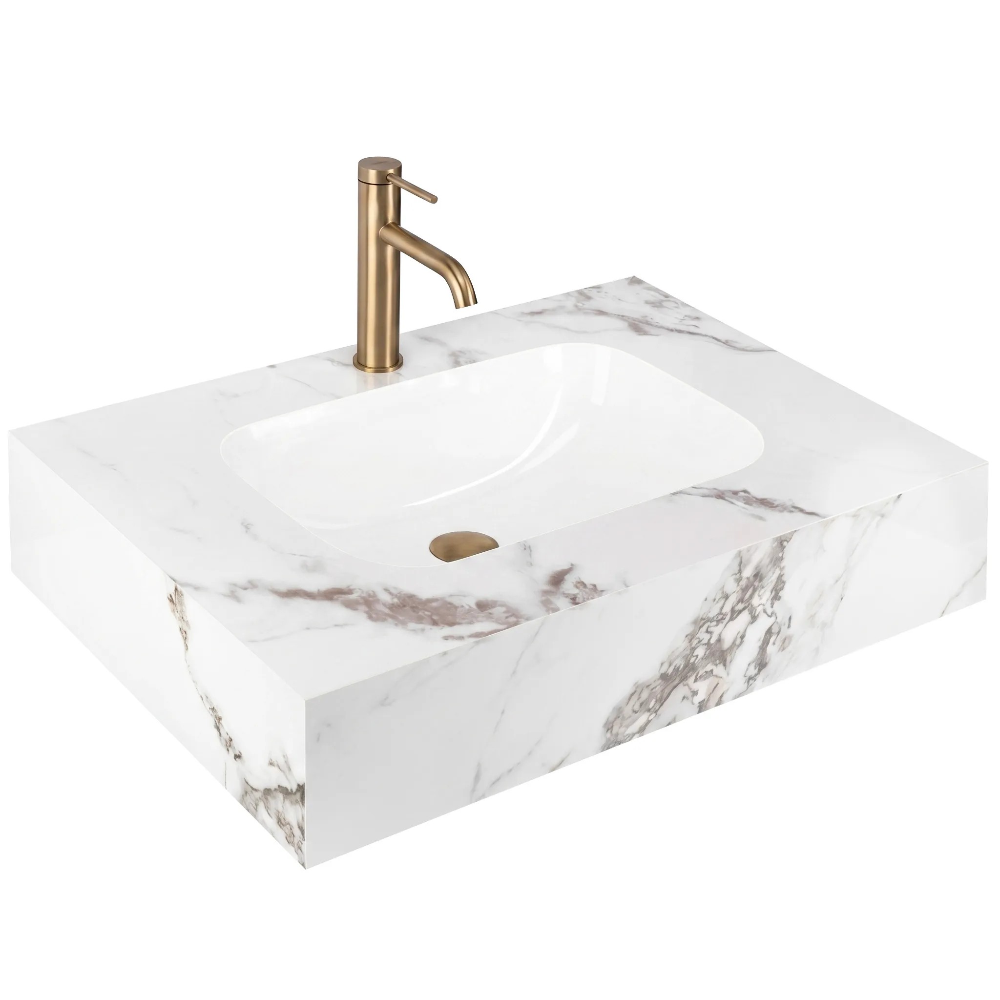REA væghængt håndvask ARESA COLD JADE 70 Hvid, 70x50x16,5cm