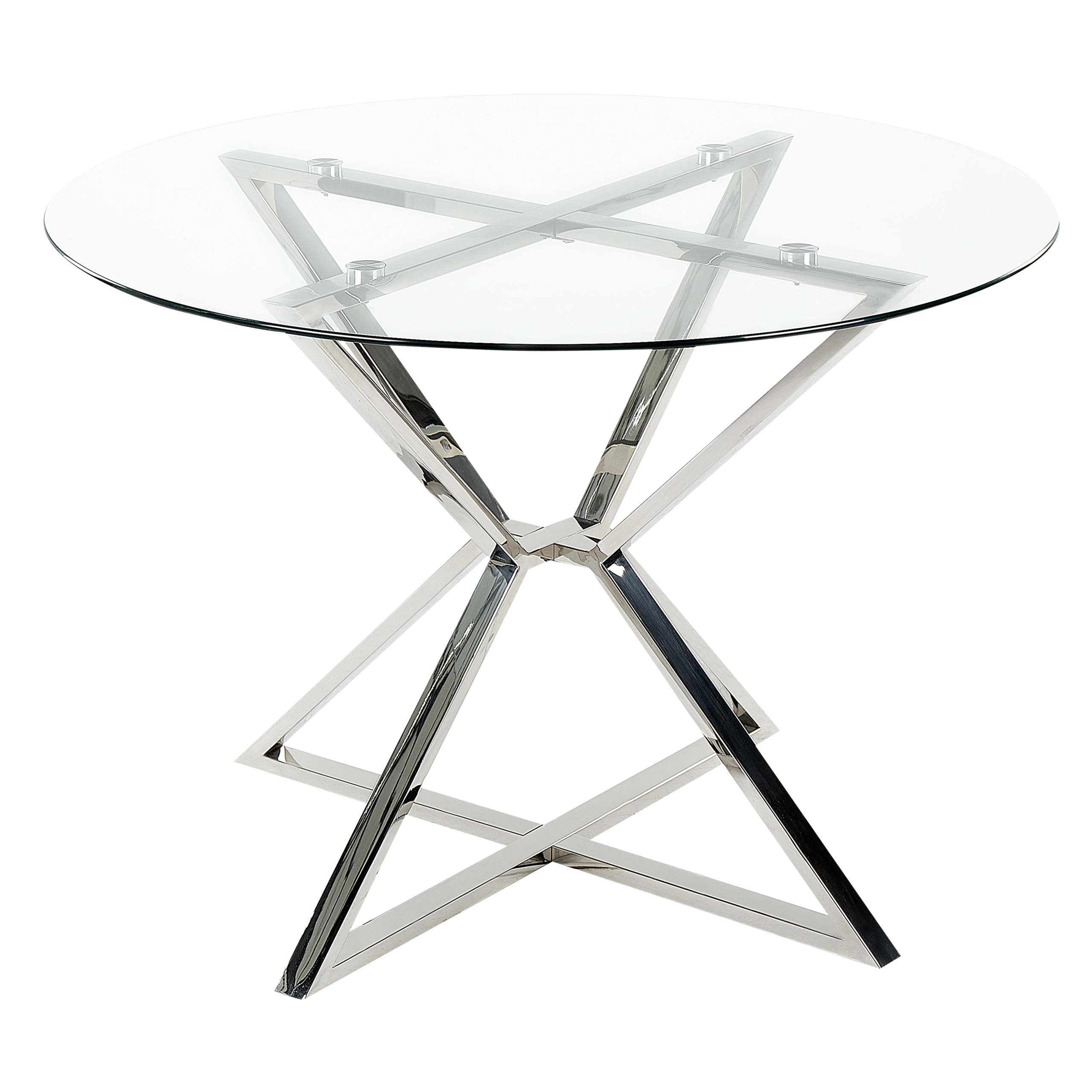 Spisebord BOSCO Sølv 105 cm 105 cm Hærdet glas