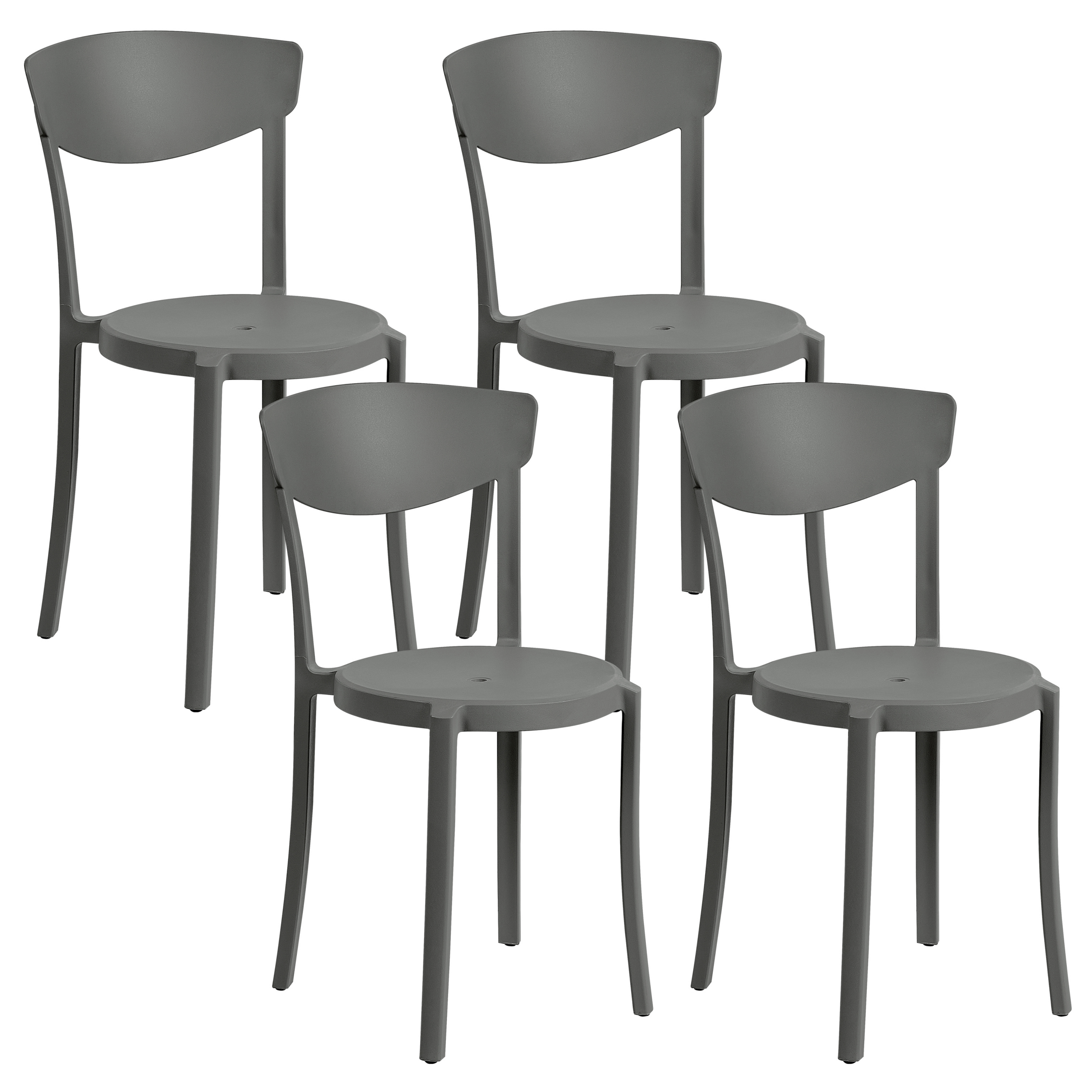 Sæt af 4 havestole VIESTE Mørkegrå