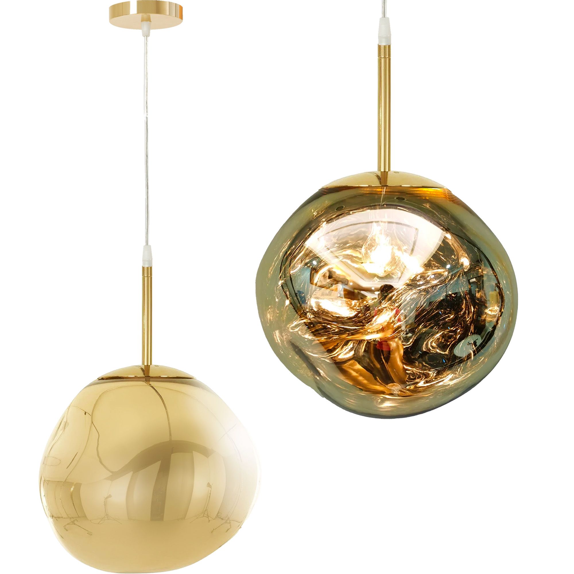 TOOLIGHT hængende loftlampe APP331-1CP Guld 27x28x27cm