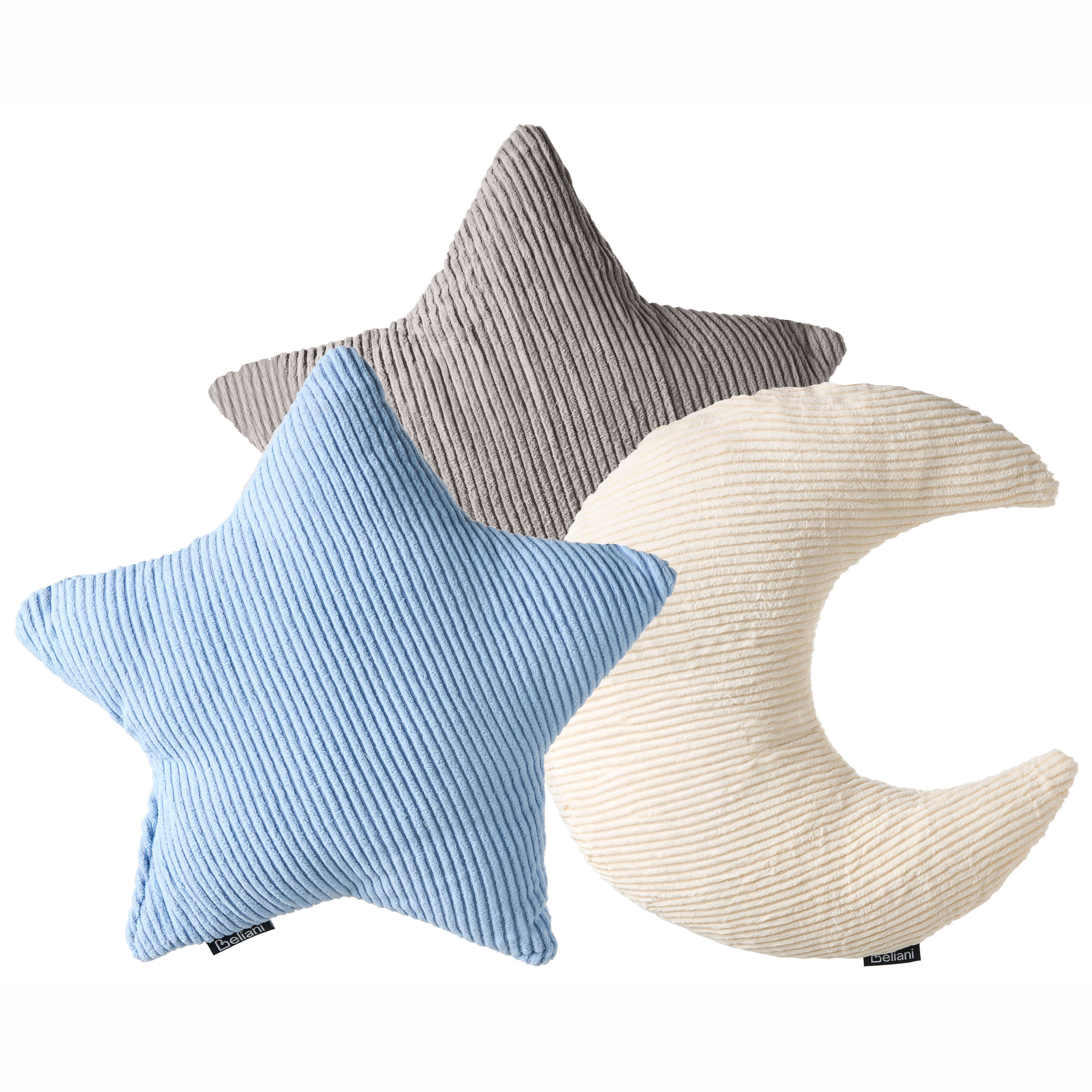 Sæt med 3 dekorative puder LUNA 35 x 30 cm 35 x 35 cm Fløjl Multifarvet Ensfarvet