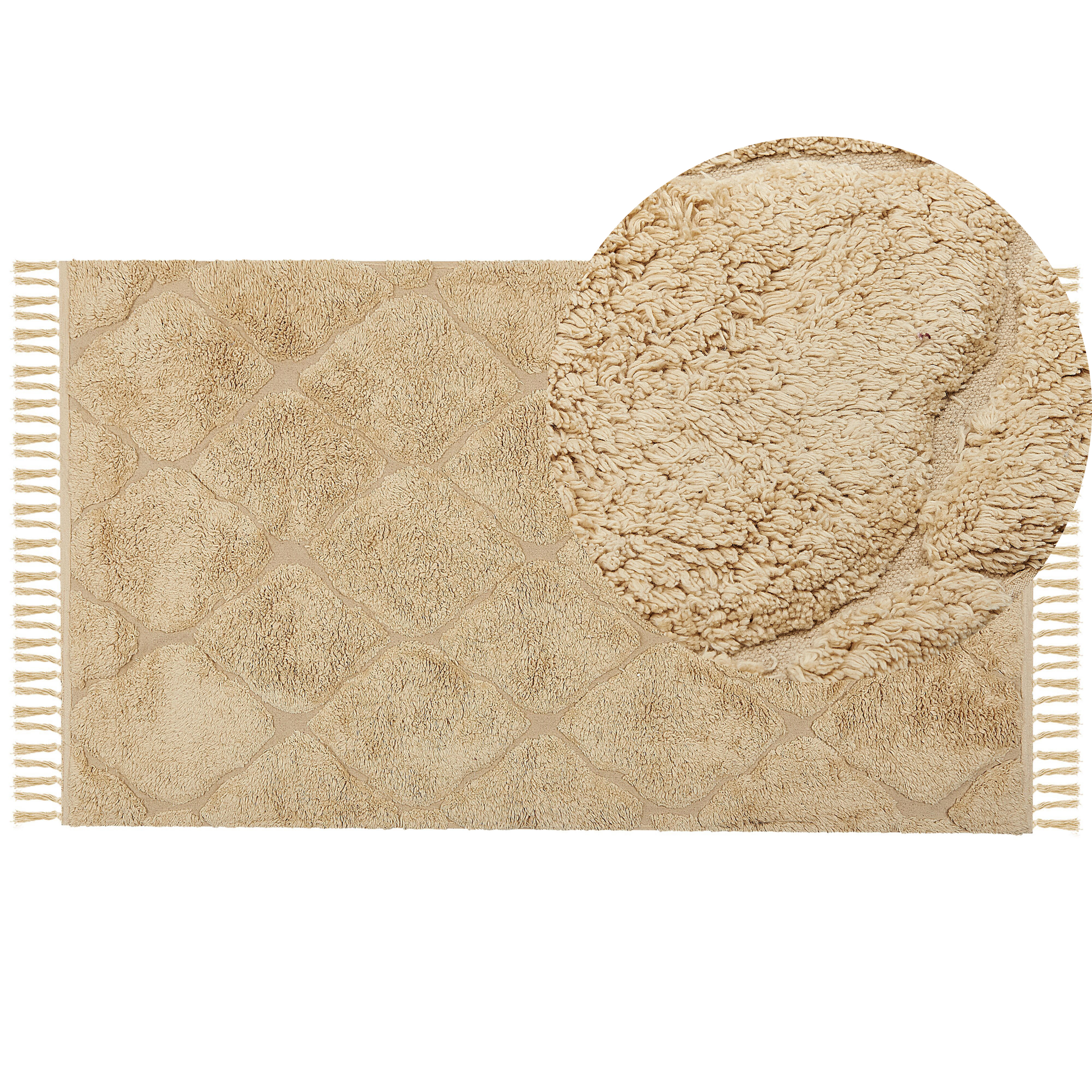 Gulvtæppe SANLIURFA Beige 80 x 150 cm Bomuld